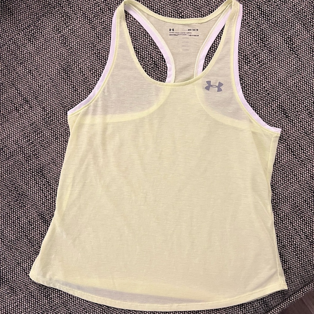 Under Armour Yellow Racerback Performance Tank Size M